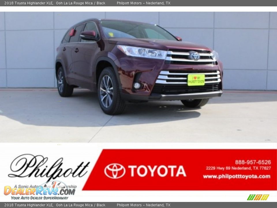 2018 Toyota Highlander XLE Ooh La La Rouge Mica / Black Photo #1