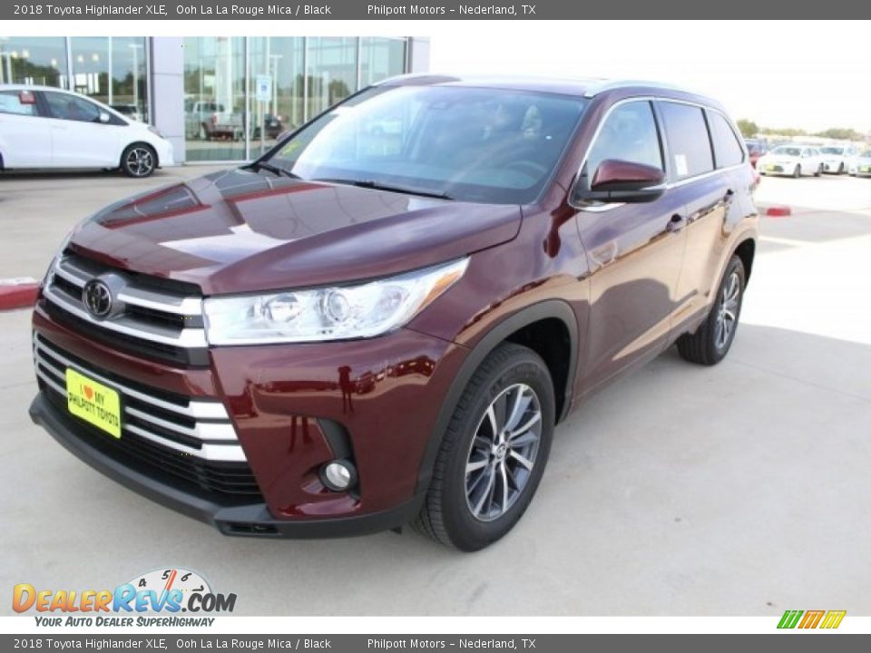 2018 Toyota Highlander XLE Ooh La La Rouge Mica / Black Photo #3