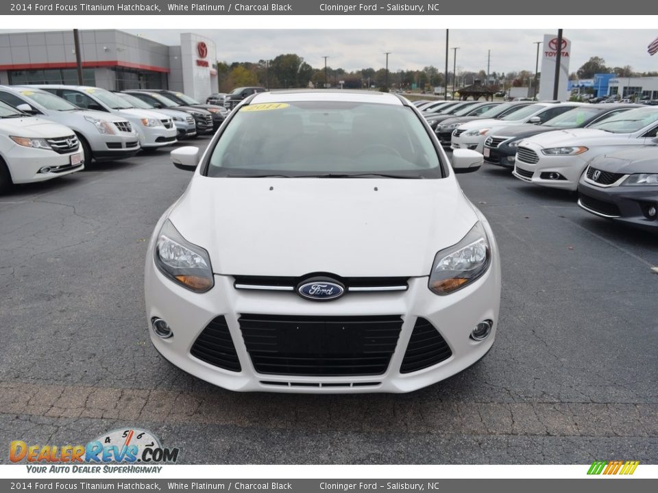 2014 Ford Focus Titanium Hatchback White Platinum / Charcoal Black Photo #31
