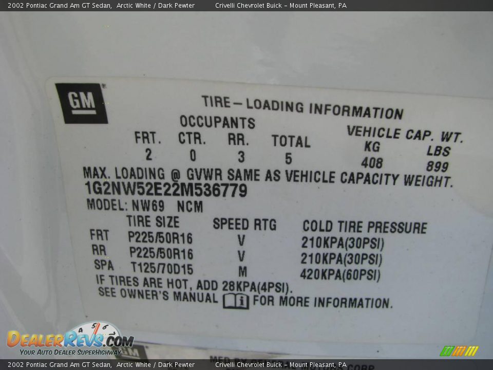 2002 Pontiac Grand Am GT Sedan Arctic White / Dark Pewter Photo #28