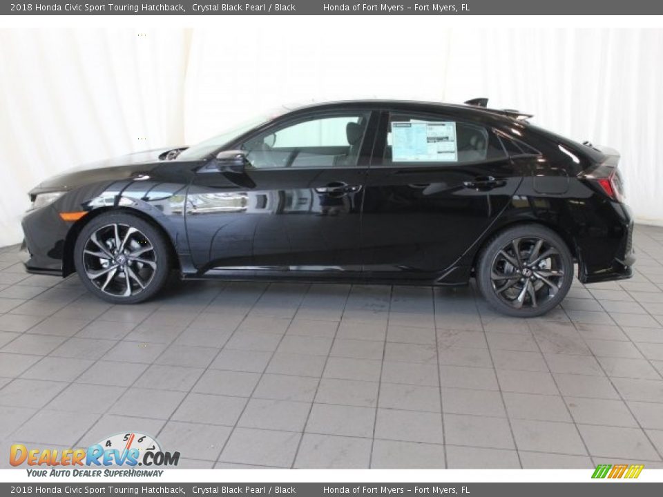 2018 Honda Civic Sport Touring Hatchback Crystal Black Pearl / Black Photo #5