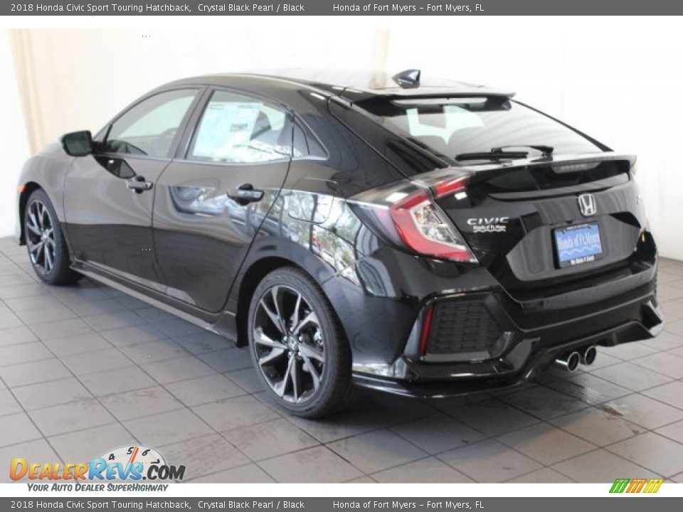 2018 Honda Civic Sport Touring Hatchback Crystal Black Pearl / Black Photo #6