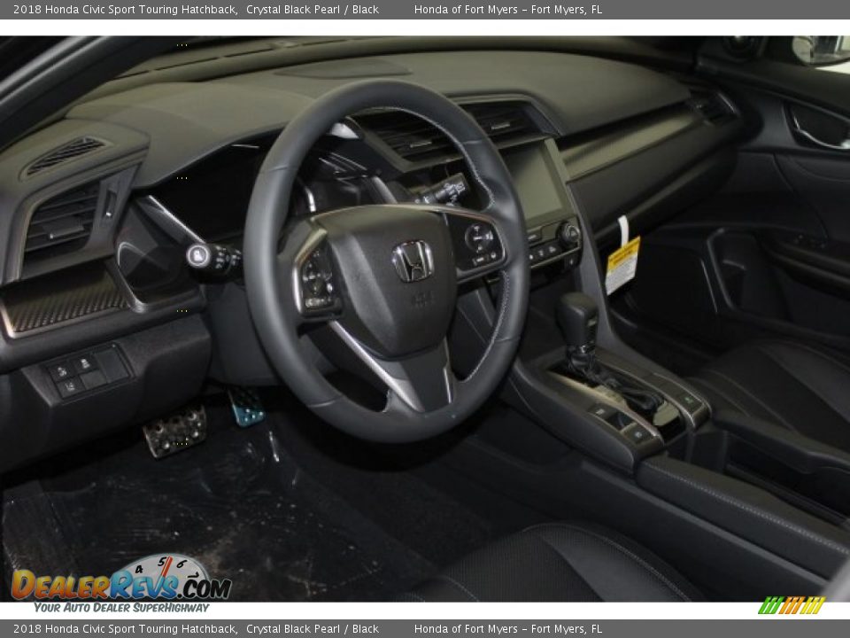 2018 Honda Civic Sport Touring Hatchback Crystal Black Pearl / Black Photo #12
