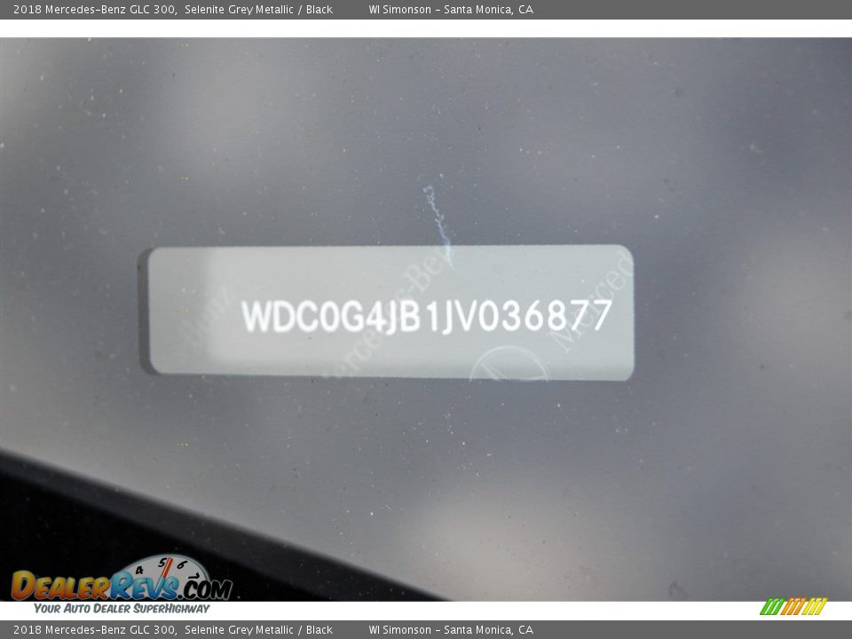 2018 Mercedes-Benz GLC 300 Selenite Grey Metallic / Black Photo #10