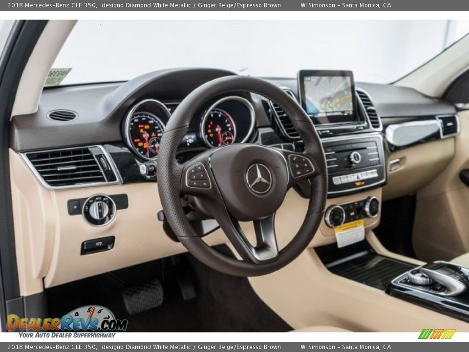 2018 Mercedes-Benz GLE 350 designo Diamond White Metallic / Ginger Beige/Espresso Brown Photo #6