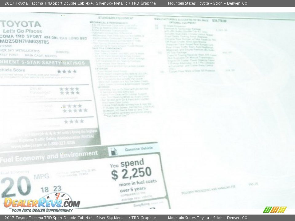 2017 Toyota Tacoma TRD Sport Double Cab 4x4 Silver Sky Metallic / TRD Graphite Photo #10