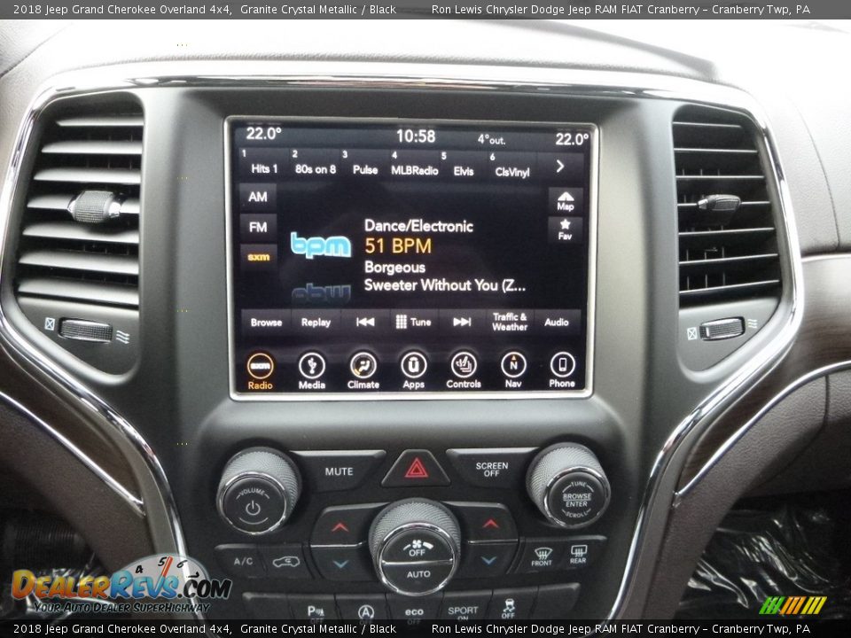 2018 Jeep Grand Cherokee Overland 4x4 Granite Crystal Metallic / Black Photo #17