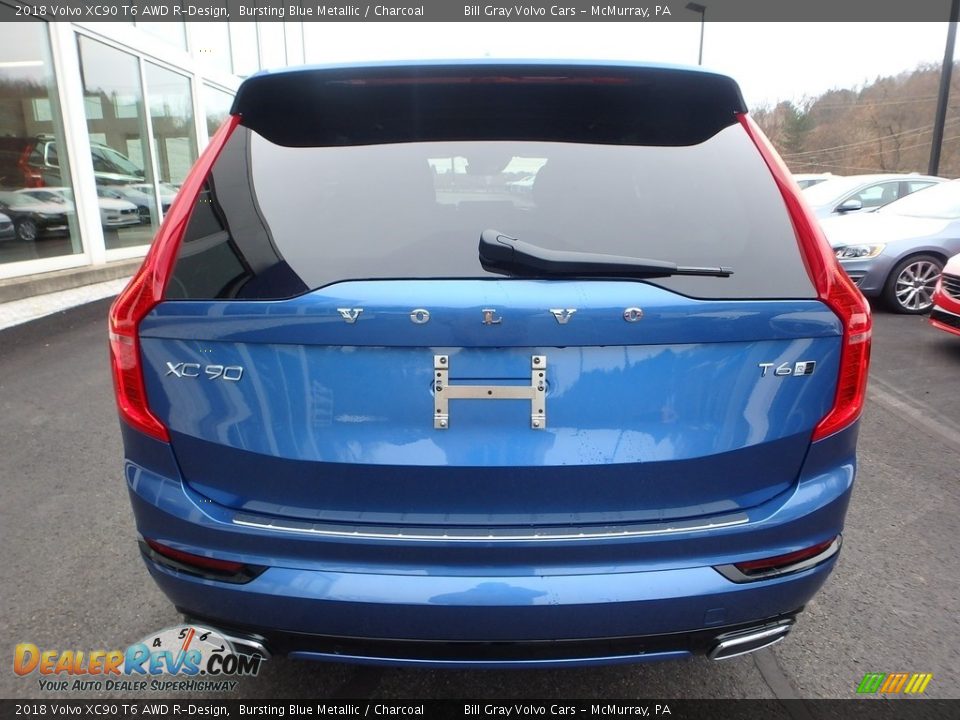 2018 Volvo XC90 T6 AWD R-Design Bursting Blue Metallic / Charcoal Photo #3