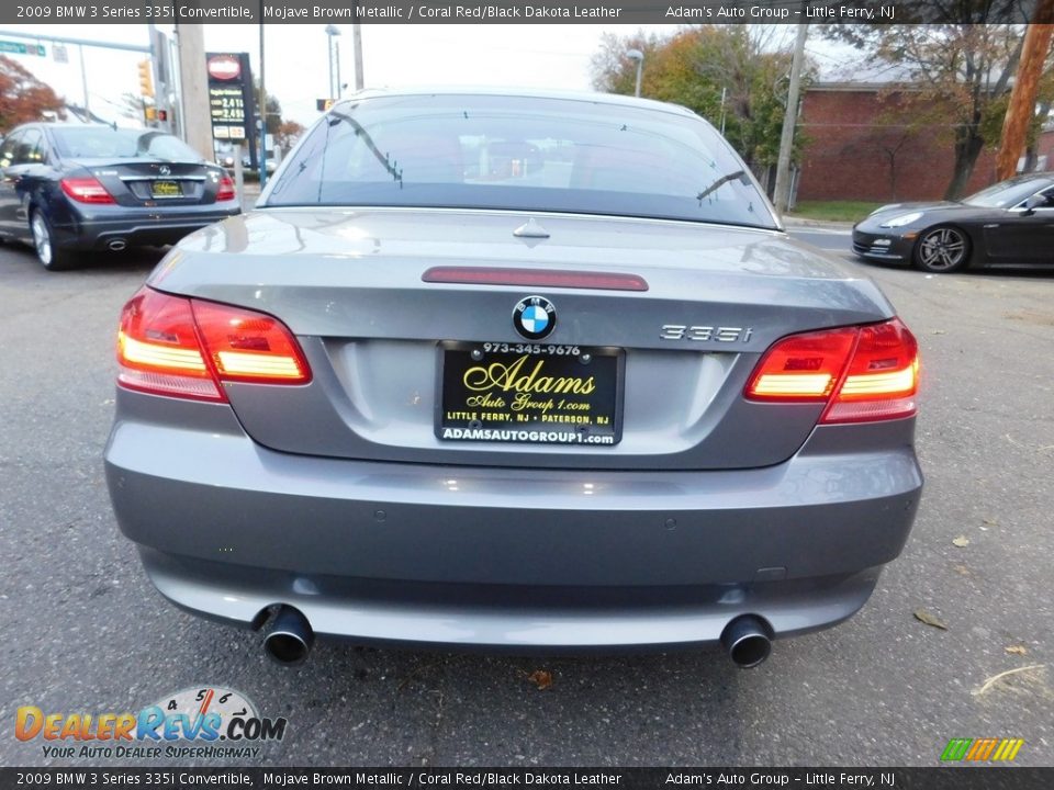 2009 BMW 3 Series 335i Convertible Mojave Brown Metallic / Coral Red/Black Dakota Leather Photo #6
