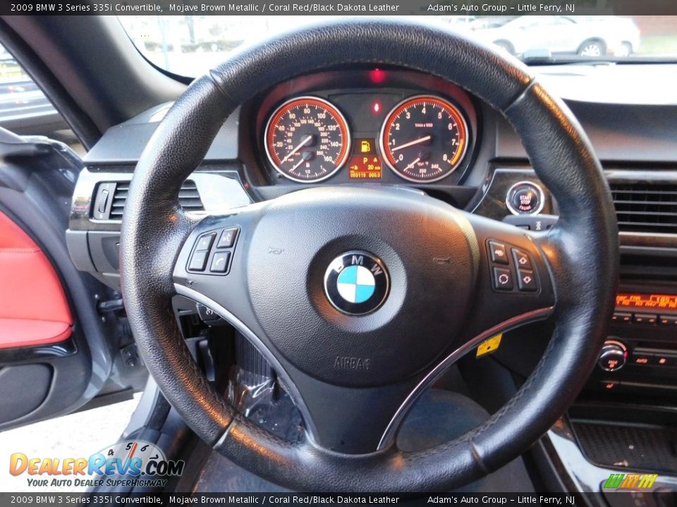 2009 BMW 3 Series 335i Convertible Mojave Brown Metallic / Coral Red/Black Dakota Leather Photo #15