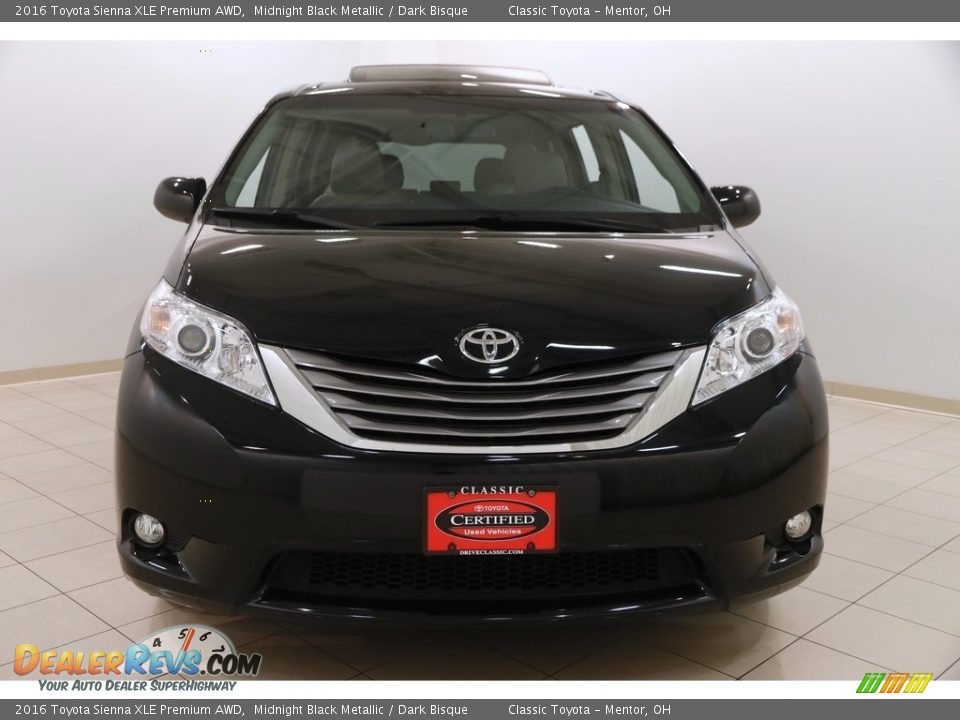 2016 Toyota Sienna XLE Premium AWD Midnight Black Metallic / Dark Bisque Photo #2