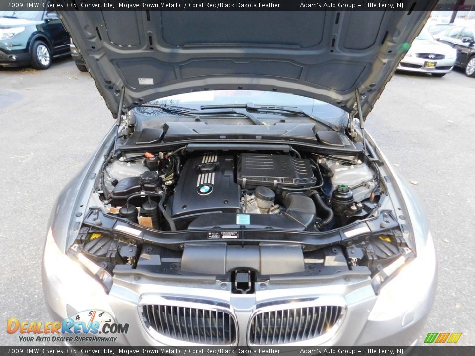 2009 BMW 3 Series 335i Convertible Mojave Brown Metallic / Coral Red/Black Dakota Leather Photo #30