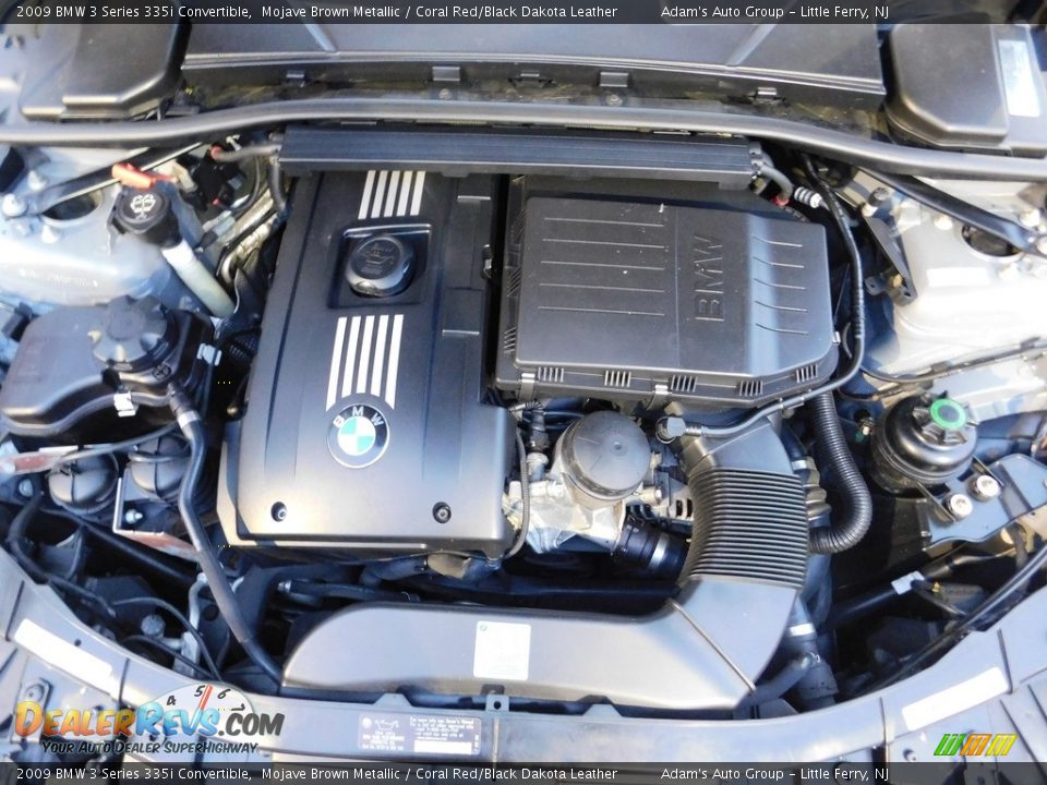 2009 BMW 3 Series 335i Convertible Mojave Brown Metallic / Coral Red/Black Dakota Leather Photo #31