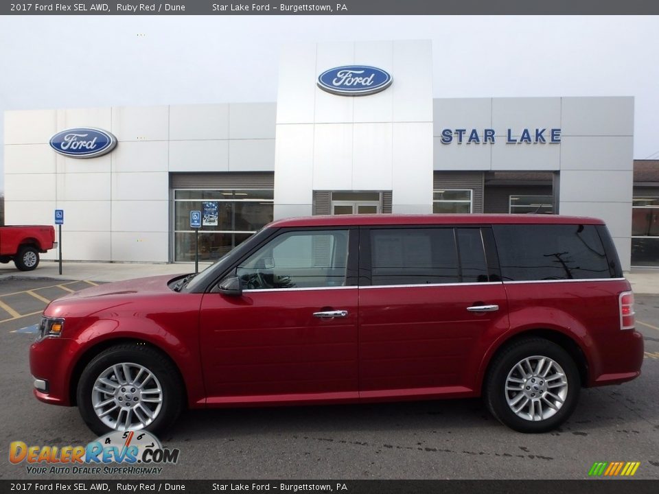 2017 Ford Flex SEL AWD Ruby Red / Dune Photo #1