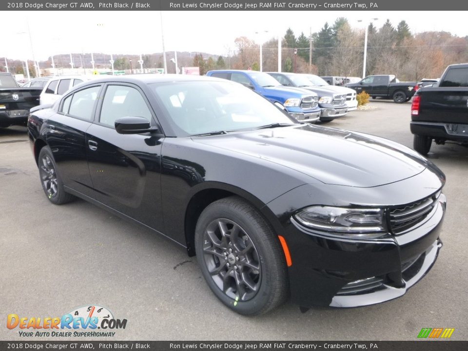 2018 Dodge Charger GT AWD Pitch Black / Black Photo #7
