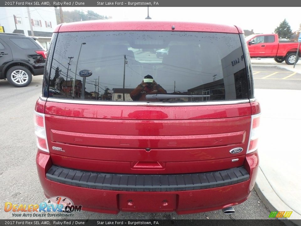 2017 Ford Flex SEL AWD Ruby Red / Dune Photo #6