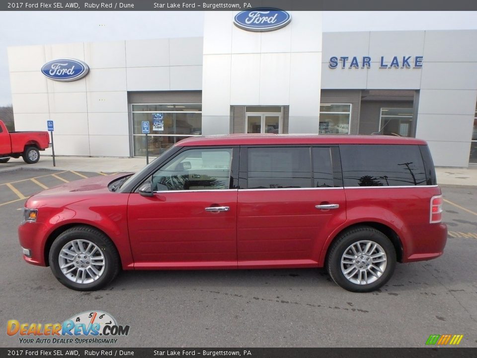 2017 Ford Flex SEL AWD Ruby Red / Dune Photo #9