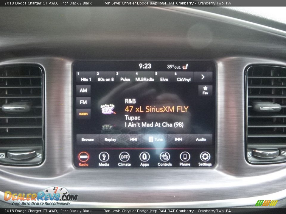 2018 Dodge Charger GT AWD Pitch Black / Black Photo #17