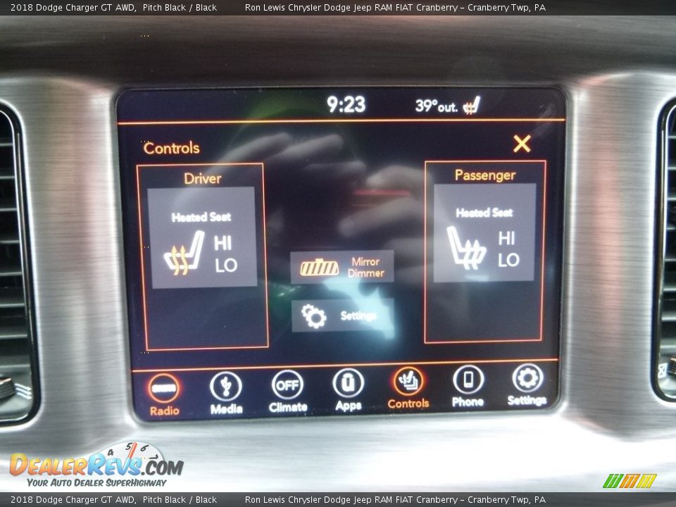 2018 Dodge Charger GT AWD Pitch Black / Black Photo #18