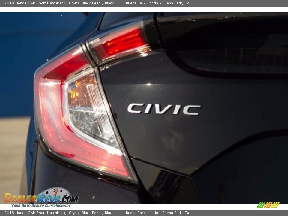 2018 Honda Civic Sport Hatchback Crystal Black Pearl / Black Photo #3