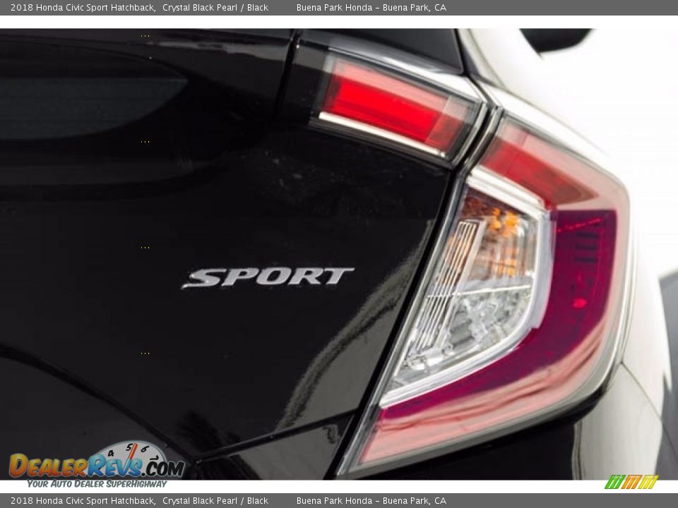 2018 Honda Civic Sport Hatchback Crystal Black Pearl / Black Photo #4
