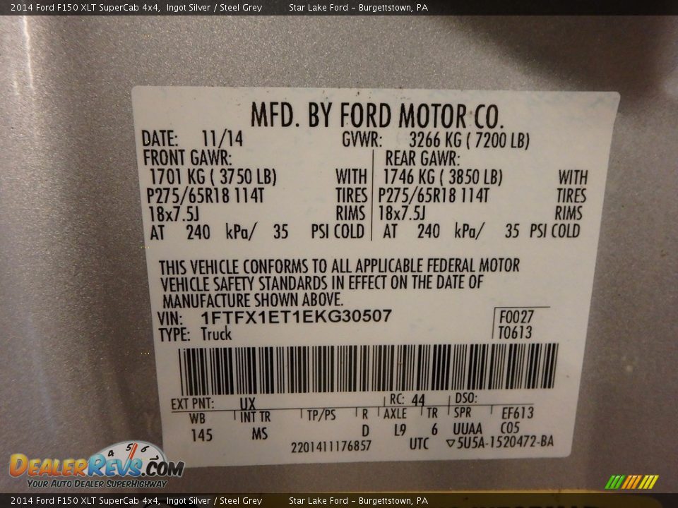 2014 Ford F150 XLT SuperCab 4x4 Ingot Silver / Steel Grey Photo #2