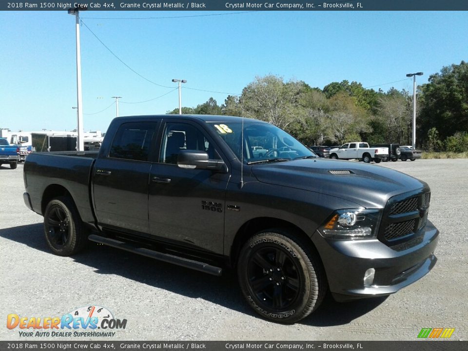 2018 Ram 1500 Night Crew Cab 4x4 Granite Crystal Metallic / Black Photo #7