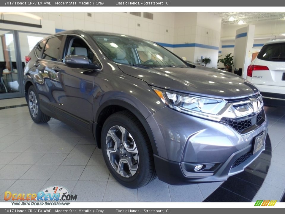 2017 Honda CR-V EX AWD Modern Steel Metallic / Gray Photo #4