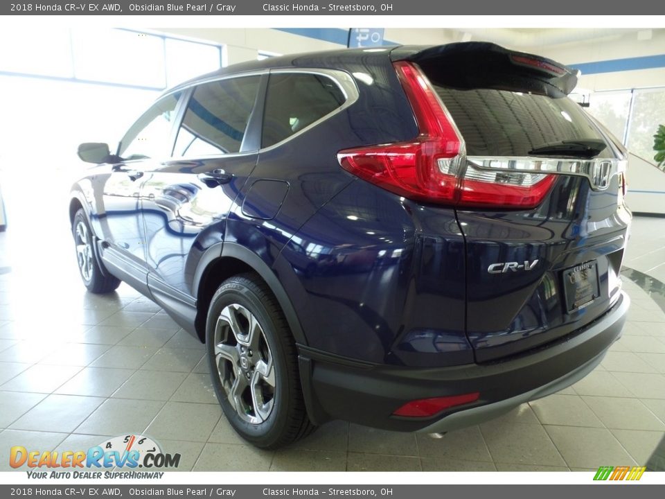 2018 Honda CR-V EX AWD Obsidian Blue Pearl / Gray Photo #2