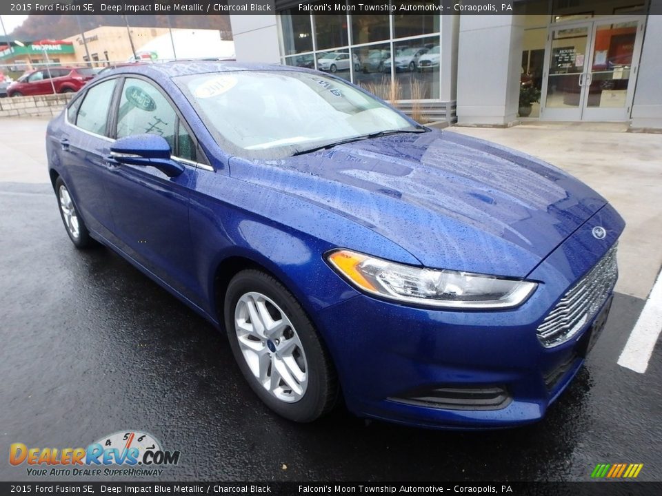 2015 Ford Fusion SE Deep Impact Blue Metallic / Charcoal Black Photo #8