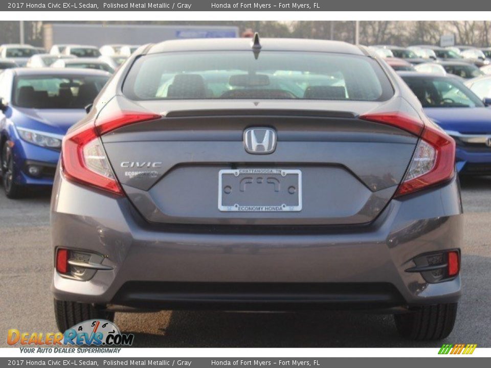 2017 Honda Civic EX-L Sedan Polished Metal Metallic / Gray Photo #8