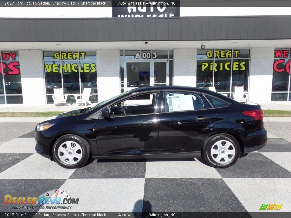 2017 Ford Focus S Sedan Shadow Black / Charcoal Black Photo #1