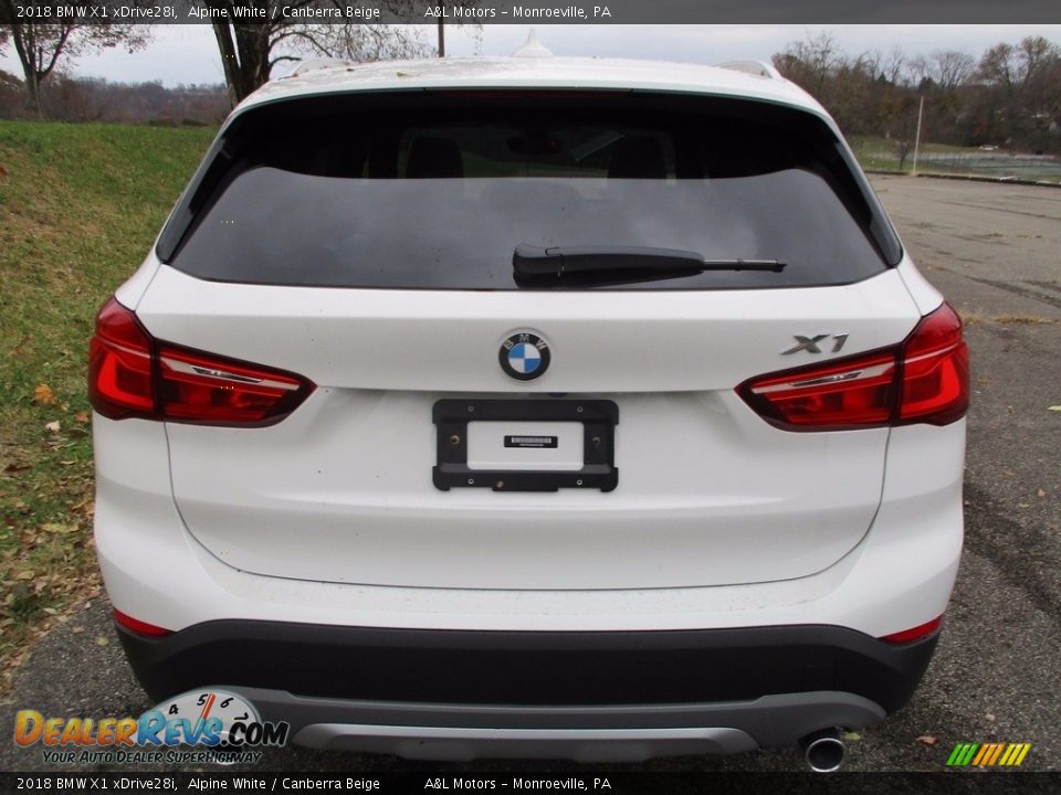 2018 BMW X1 xDrive28i Alpine White / Canberra Beige Photo #4