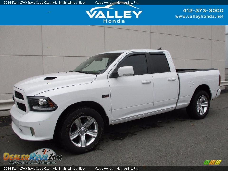 2014 Ram 1500 Sport Quad Cab 4x4 Bright White / Black Photo #1