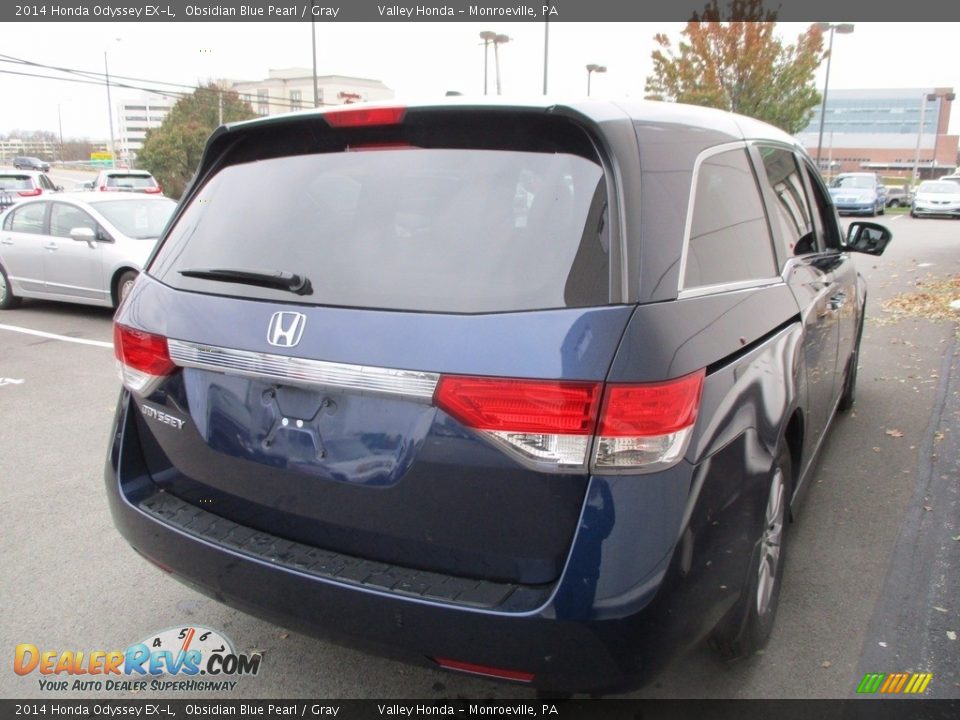 2014 Honda Odyssey EX-L Obsidian Blue Pearl / Gray Photo #5