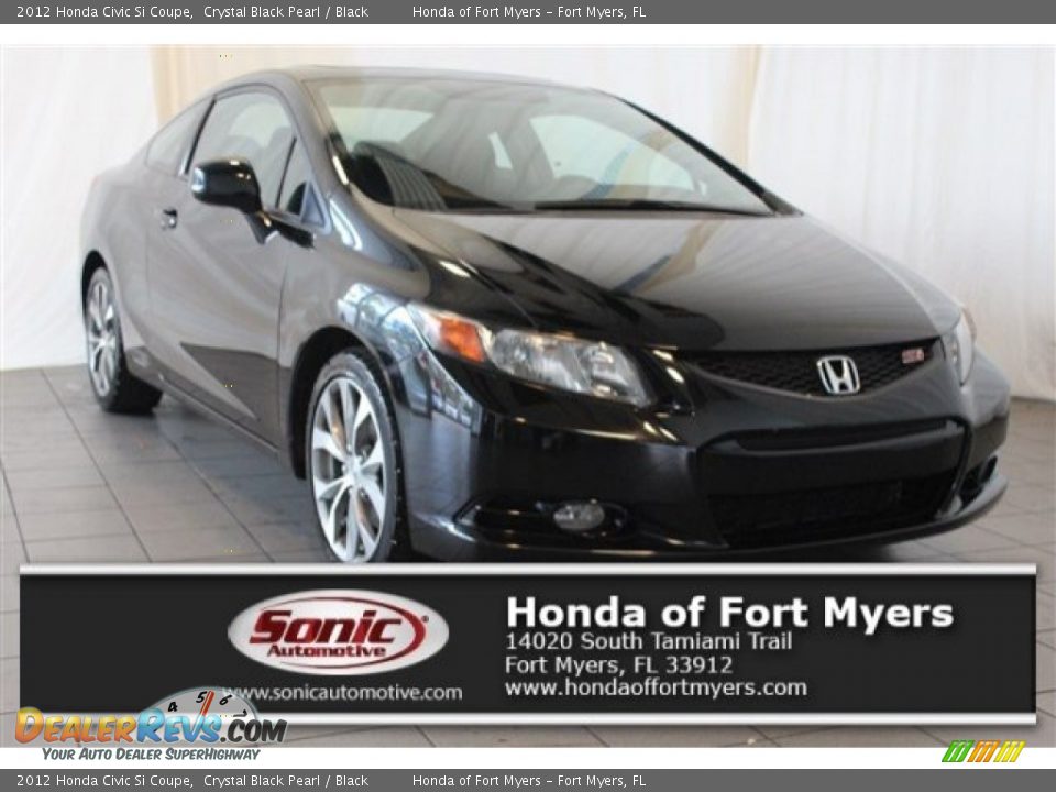2012 Honda Civic Si Coupe Crystal Black Pearl / Black Photo #1