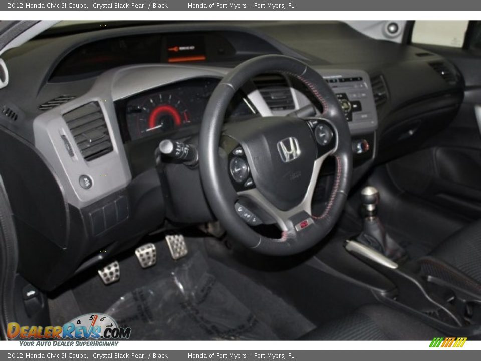 2012 Honda Civic Si Coupe Crystal Black Pearl / Black Photo #12