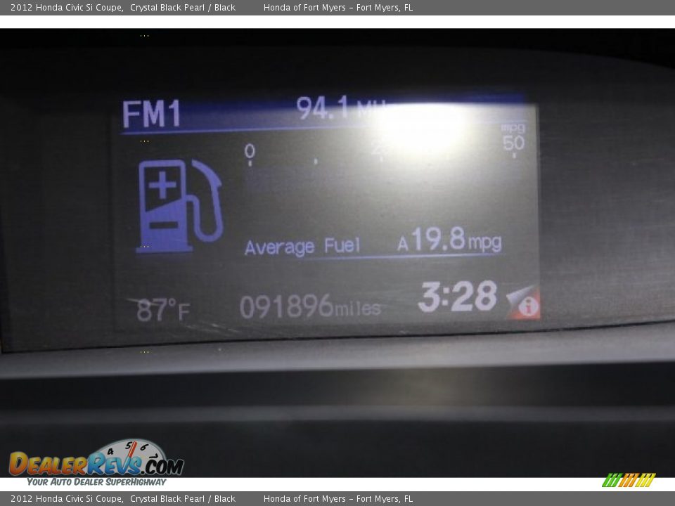 2012 Honda Civic Si Coupe Crystal Black Pearl / Black Photo #16