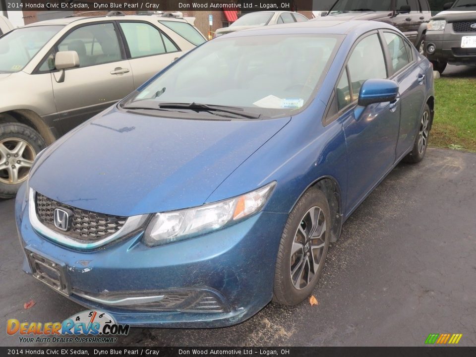 2014 Honda Civic EX Sedan Dyno Blue Pearl / Gray Photo #3