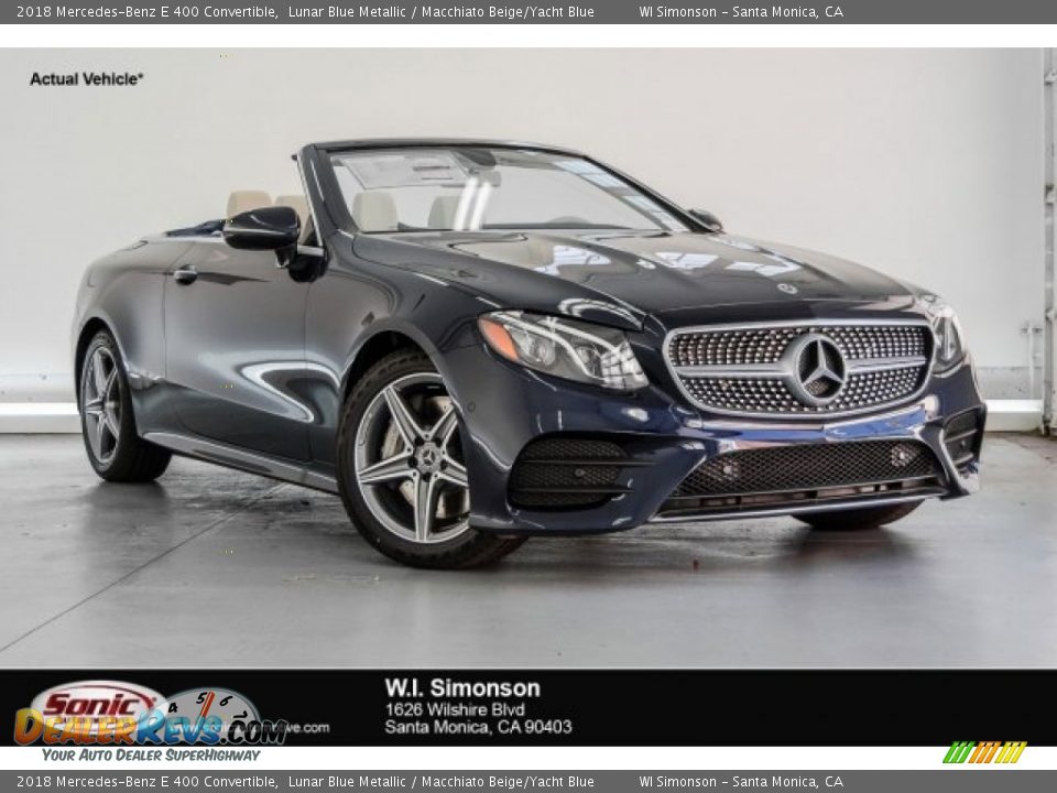 2018 Mercedes-Benz E 400 Convertible Lunar Blue Metallic / Macchiato Beige/Yacht Blue Photo #1