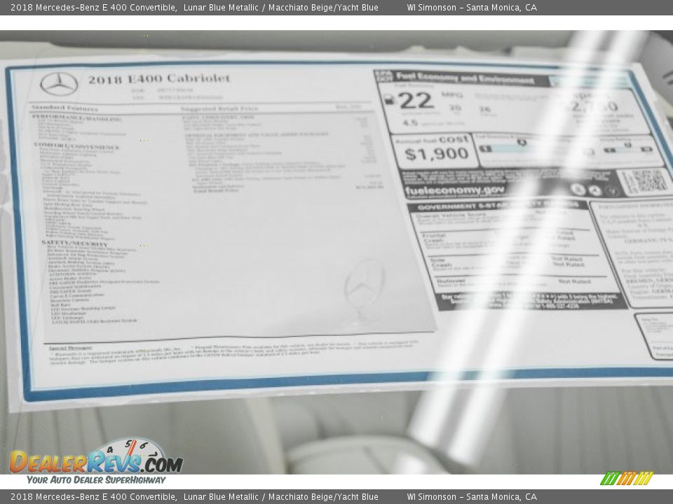 2018 Mercedes-Benz E 400 Convertible Lunar Blue Metallic / Macchiato Beige/Yacht Blue Photo #11