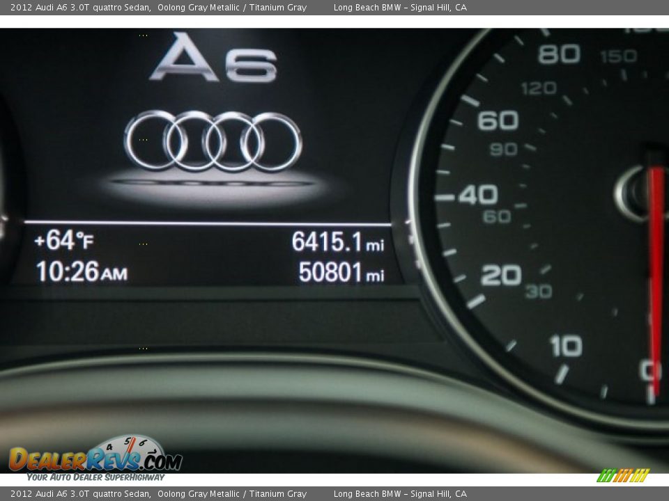 2012 Audi A6 3.0T quattro Sedan Oolong Gray Metallic / Titanium Gray Photo #28