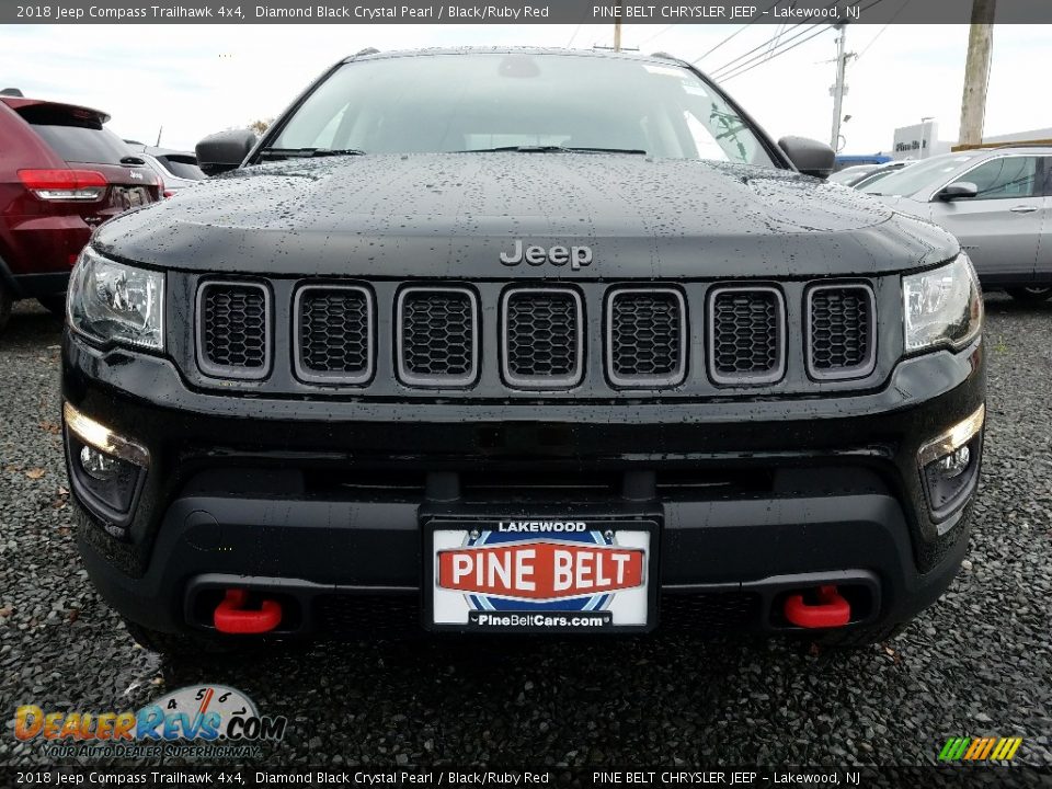 2018 Jeep Compass Trailhawk 4x4 Diamond Black Crystal Pearl / Black/Ruby Red Photo #2
