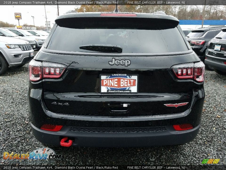 2018 Jeep Compass Trailhawk 4x4 Diamond Black Crystal Pearl / Black/Ruby Red Photo #5