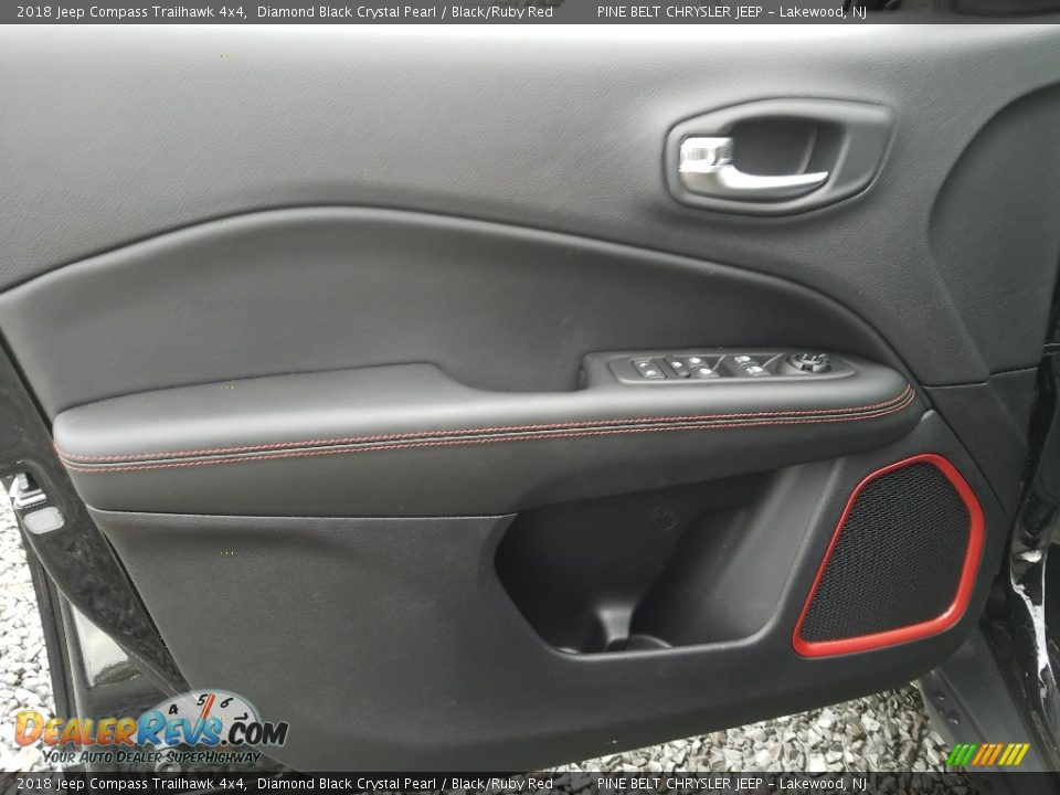 2018 Jeep Compass Trailhawk 4x4 Diamond Black Crystal Pearl / Black/Ruby Red Photo #6