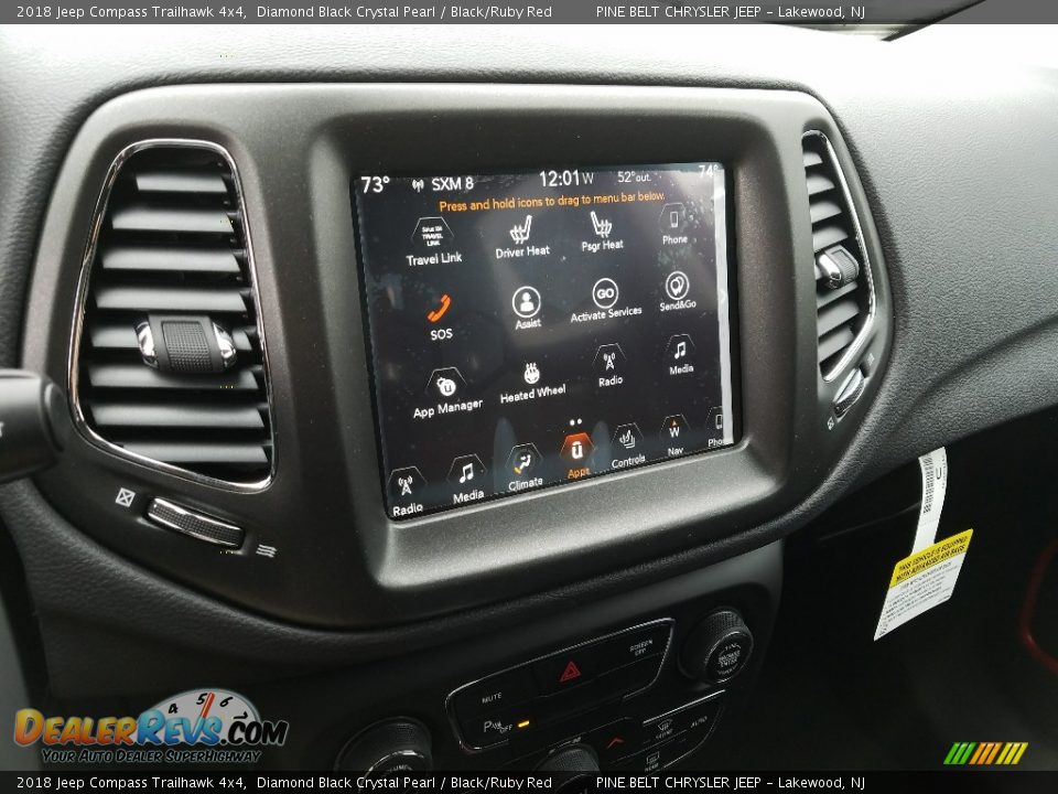 2018 Jeep Compass Trailhawk 4x4 Diamond Black Crystal Pearl / Black/Ruby Red Photo #10