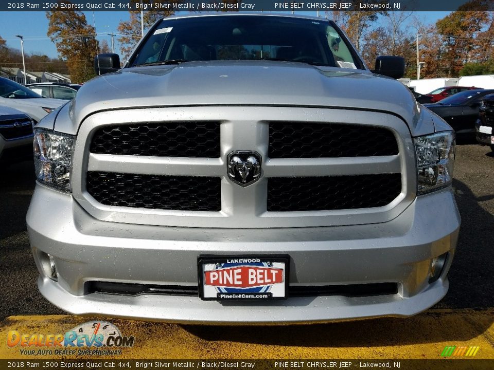 2018 Ram 1500 Express Quad Cab 4x4 Bright Silver Metallic / Black/Diesel Gray Photo #2