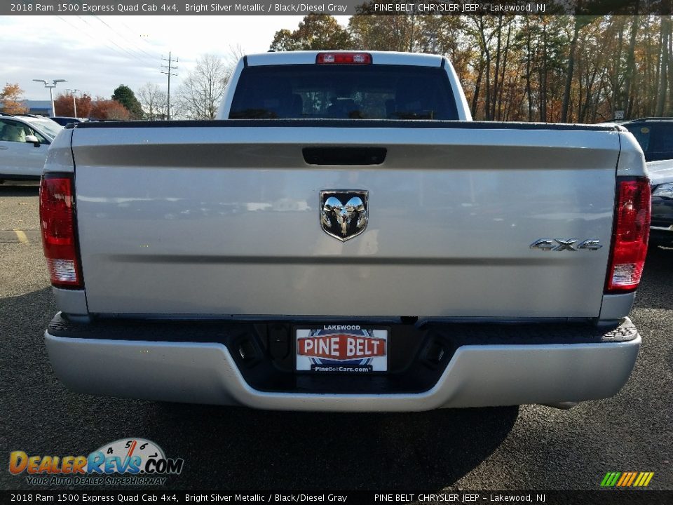 2018 Ram 1500 Express Quad Cab 4x4 Bright Silver Metallic / Black/Diesel Gray Photo #5