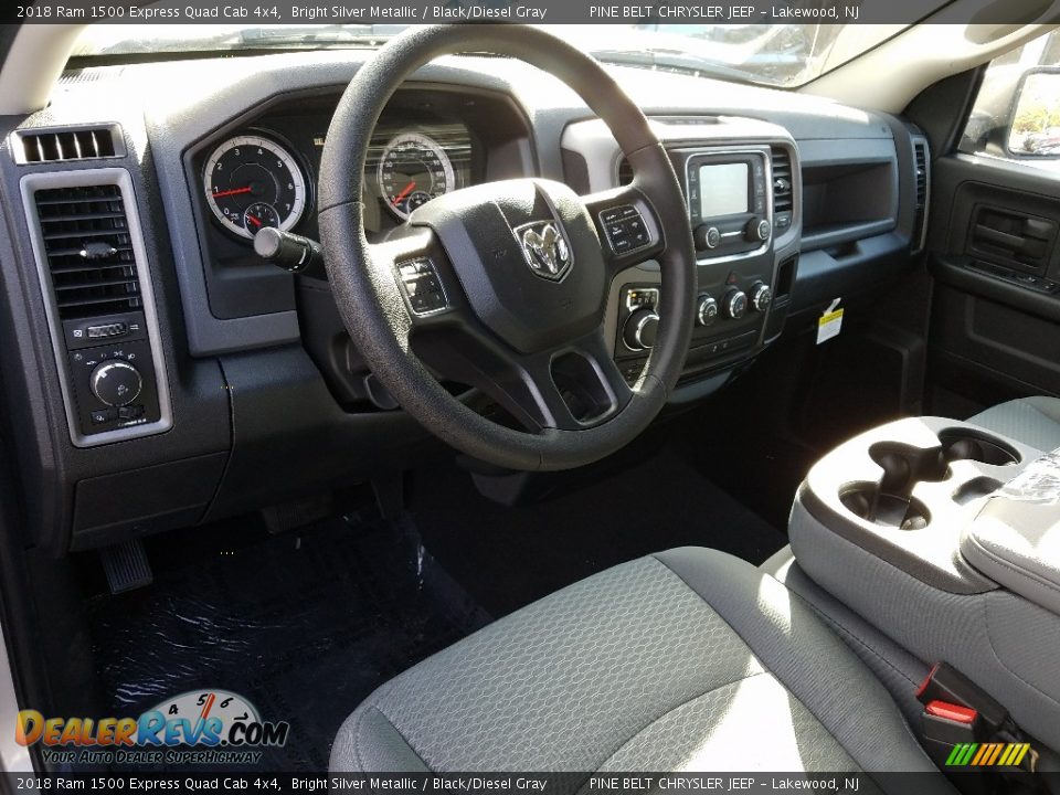2018 Ram 1500 Express Quad Cab 4x4 Bright Silver Metallic / Black/Diesel Gray Photo #7