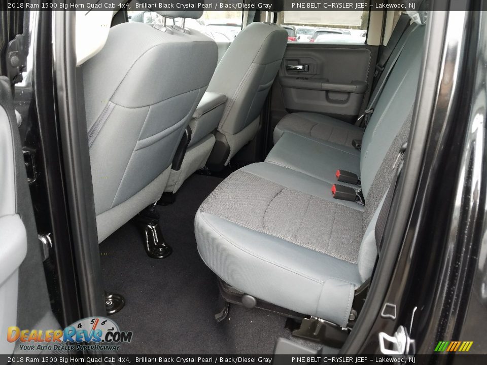 2018 Ram 1500 Big Horn Quad Cab 4x4 Brilliant Black Crystal Pearl / Black/Diesel Gray Photo #9